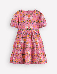 Heart Back Jersey Dress-Formica Pink Bird Floral / Boden Outlet