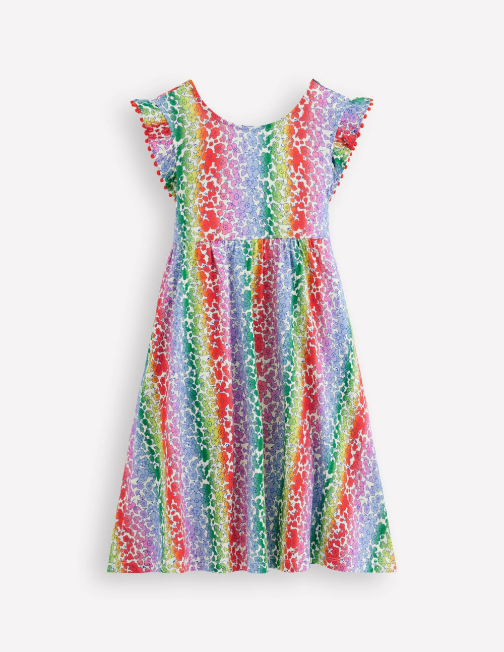 Bow Back Jersey Dress-Rainbow Ombre Flowerbed / Boden Discount