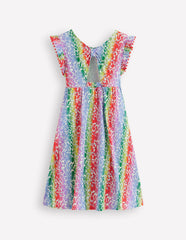 Bow Back Jersey Dress-Rainbow Ombre Flowerbed / Boden Discount