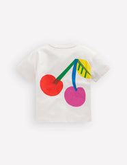 Short Sleeve Printed T-Shirt-Soft Ivory Cherries / Boden us