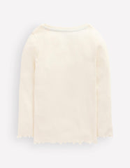 Ribbed Long Sleeve T-shirt-Soft Ivory / Boden Sale