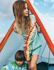 Tie Dye Logo Top-Dawn Blue Rainbow / Boden Discount