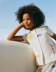 Button-through Blouse-Soft Ivory Embroidery / Boden Outlet