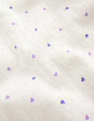 Short Sleeve Pointelle Top-White Heart Spot / Boden On sale