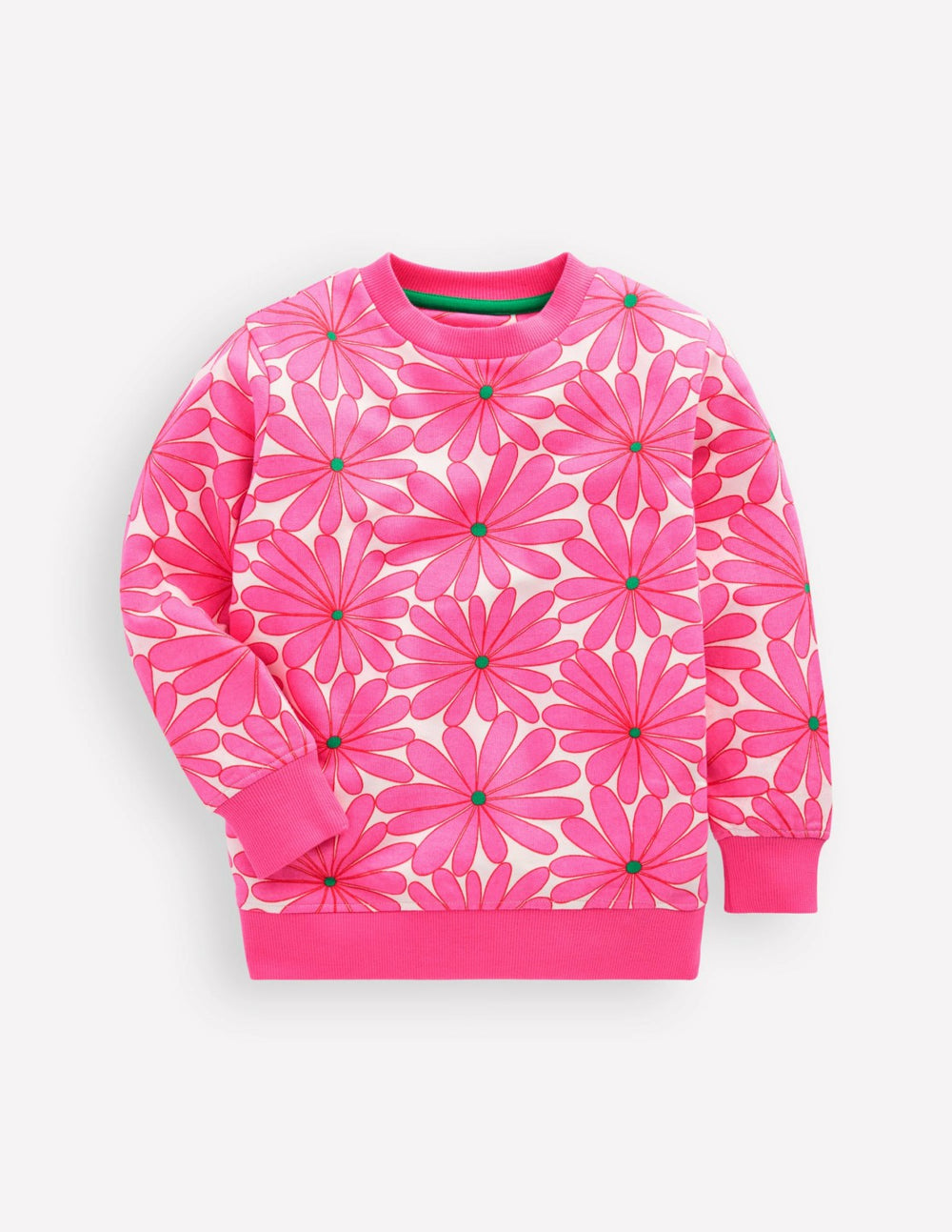 Printed Sweatshirt-Festival Pink Giant Daisy / Boden us