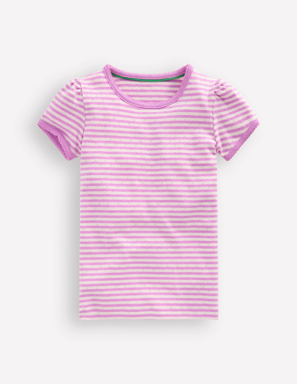 Short Sleeve Pointelle Top-Sugared / Boden