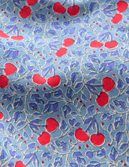 Short Sleeve Pointelle Top-Blue Cherries / Boden Online