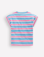 Short Sleeve Sweat Top-Blue Stripe / Boden On sale