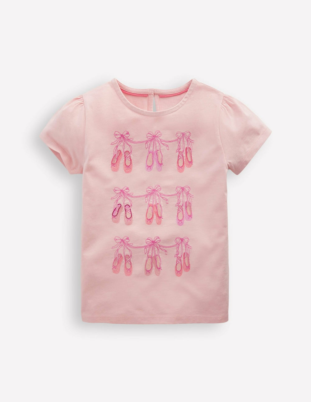 Puff Sleeve Superstitch Top-French Pink Ballet Shoes / Boden
