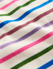 Short Sleeve Ribbed T-shirt-Multi Stripe / Boden Online