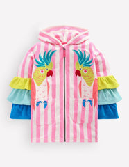 Fun Romie Towelling Zip-Up-Stripe Frill Parrot / Boden On sale