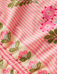 Ruched Tankini Set-Strawberry Pink Woodblock / Boden Discount