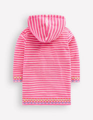 Romie Towelling Zip Throw-On-Sorbet Pink Stripe / Boden Sale