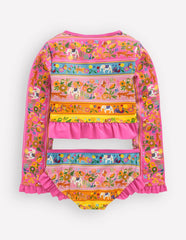 Hem Frill Rash Vest Set-Multi Tropical Animals / Boden Online