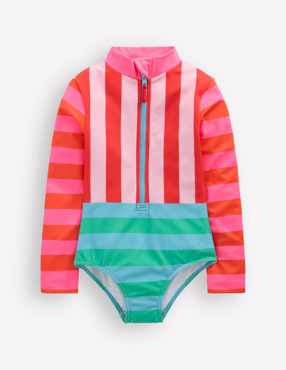 Long-sleeved Swimsuit-Multi Hotchpotch Stripe / Boden Outlet