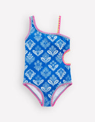 Cut Out Swimsuit-Kingfisher Blue Woodblock / Boden us