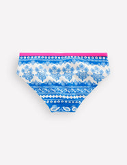 Patterned Bikini Bottoms-Azure Blue Woodblock / Boden On sale