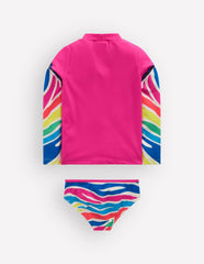 Appliqué Rash Vest Set-Raspberry Pink Zebra / Boden