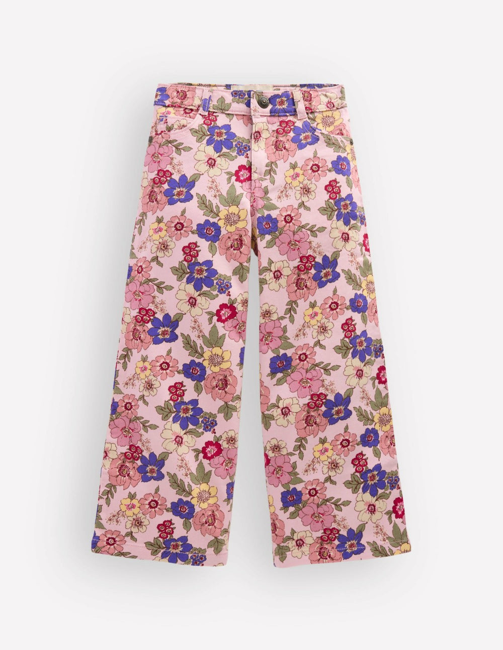 Wide Leg Jeans-Blooming Pink Floral Bloom / Boden Discount