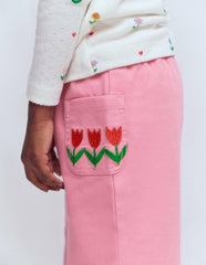Wide Leg Pull-on Jeans-Pink Tulips / Boden Outlet