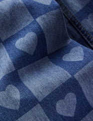 Wide Leg Jeans-Heart Checkerboard Denim / Boden Discount