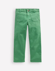 Patch Pocket Straight Jeans-Green / Boden us