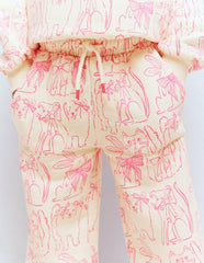 Wide Leg Printed Sweatpants-Oatmeal Cats / Boden Outlet