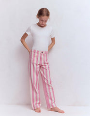 Patch Pocket Straight Jeans-Pink/Ivory Stripe / Boden