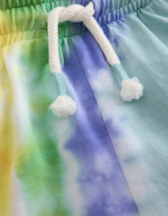Tie Dye Logo Shorts-Dawn Blue Rainbow / Boden