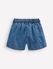 Frill Waist Shorts-Mid Vintage Denim / Boden Outlet