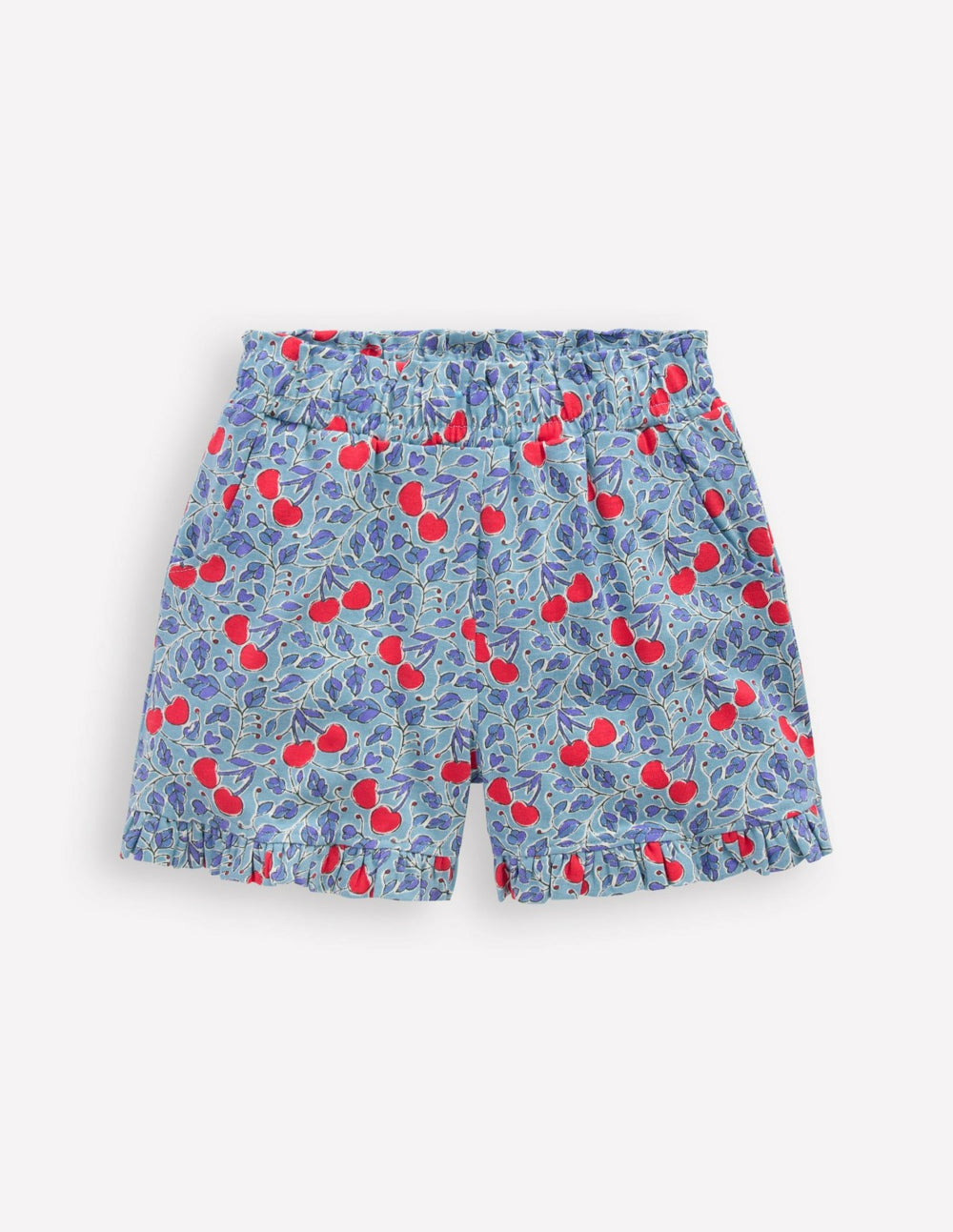 Pretty Jersey Shorts-Cloud Blue Cherry Vine / Boden Sale