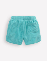 Towelling Embroidered Shorts-Blue Embroidery / Boden Online