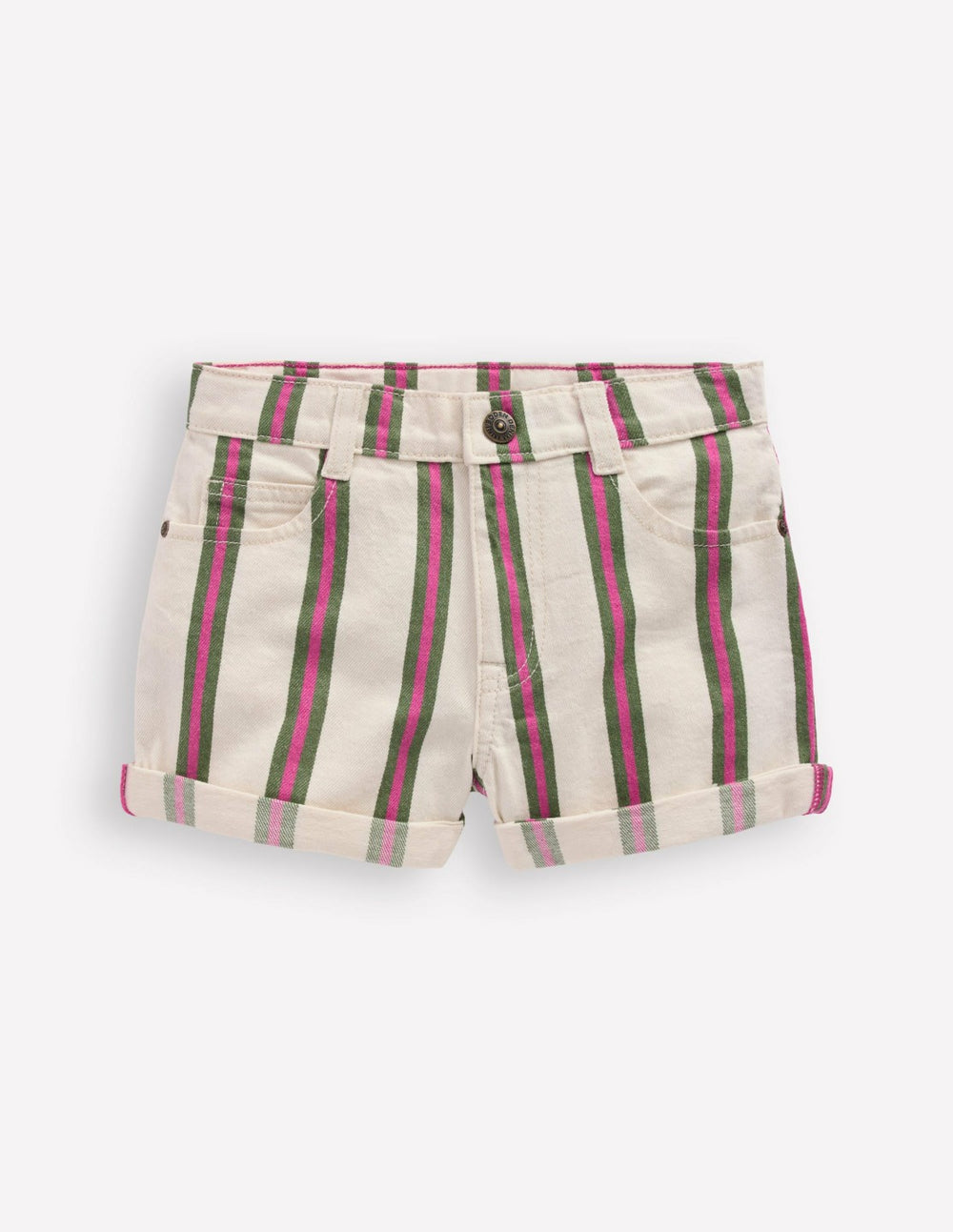 Denim Shorts-Ivory/Green/Pink Stripe / Boden us