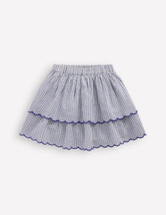 Trim Detail Skirt-Blue and Ivory Stripe / Boden