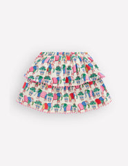 Ruffle Jersey Skort-Multi Elephant Woodblock / Boden Online