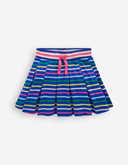 Pleated Jersey Skort-Navy Rainbow Stripe / Boden Discount