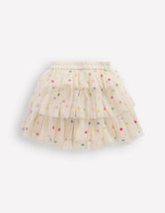 Tulle Interest Skirt-Soft Ivory Multi Spot / Boden Online