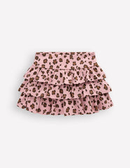 Frill Jersey Skort-Pink Leopard / Boden Discount