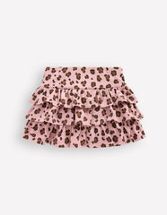 Frill Jersey Skort-Pink Leopard / Boden Discount