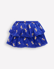 Ruffle Jersey Skort-Sapphire Blue Horses / Boden On sale