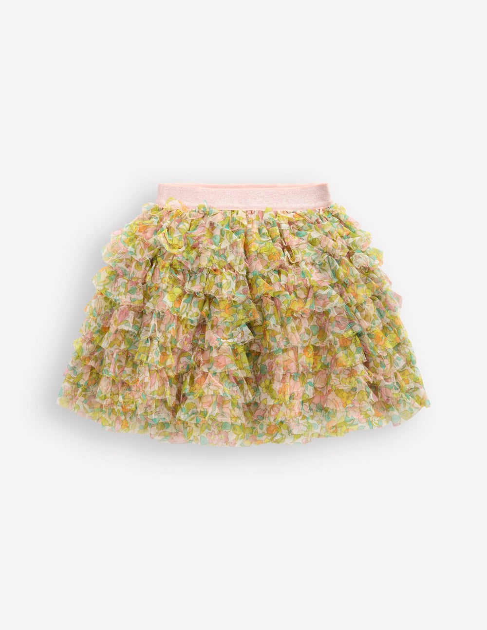 Tulle Ruffle Skirt-Soft Ivory Florabunda / Boden