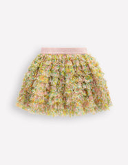 Tulle Ruffle Skirt-Soft Ivory Florabunda / Boden