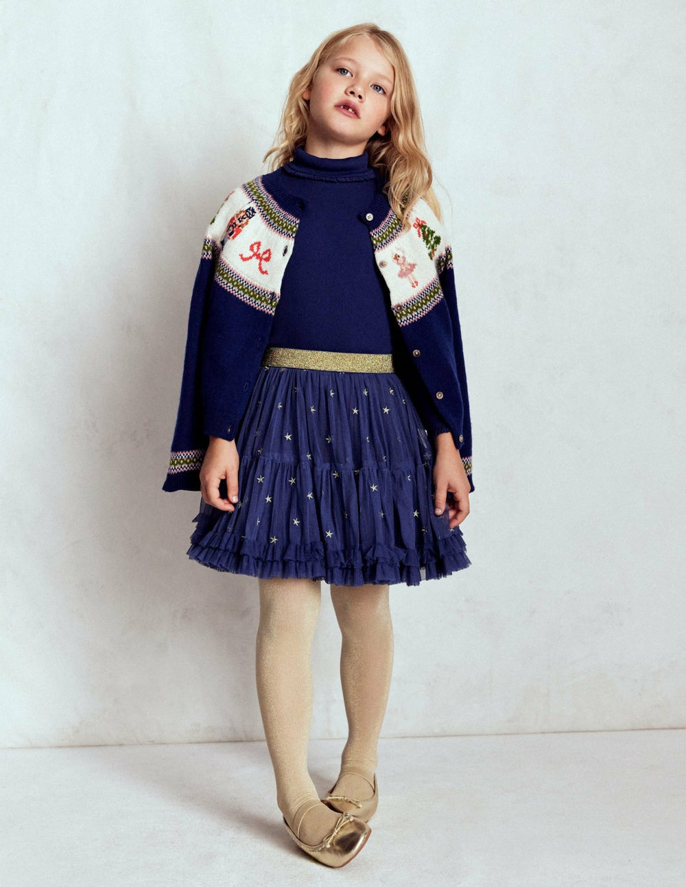 Interest Tulle Skirt-Navy Stars / Boden Outlet