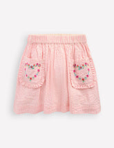 Applique Pocket Skirt-Cosmos Pink Daisy Chain / Boden Discount