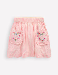 Applique Pocket Skirt-Cosmos Pink Daisy Chain / Boden Discount