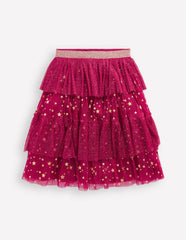 Tulle Ruffle Midi Skirt-Cherry Jam / Boden us
