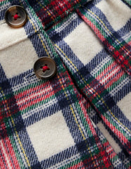 Fully Lined Button Kilt-Red and Soft Ivory Tartan / Boden Sale