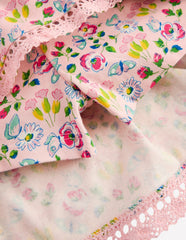Ruffle Jersey Skort-Chalk Pink Spring Garden / Boden Outlet