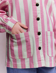 Denim Jacket-Pink Stripes / Boden On sale
