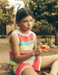 Pointelle Knitted Vest-Neon Stripe / Boden Online